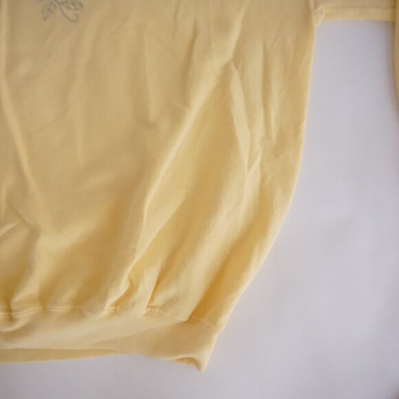 Top Stitch Yellow Butterfly Embroidered Sweatshirt Cottagecore Grandmacore XL - Picture 4 of 8